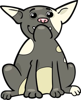 Cartoon Illustration of Funny Purebred French Bulldog Dog