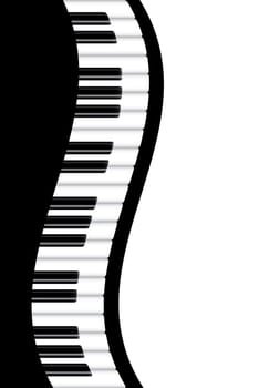 Piano Keyboards Wavy Border Background Illustration