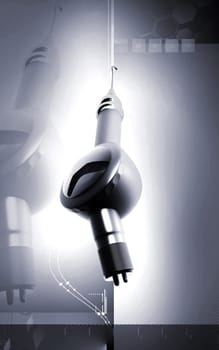 Digital illustration of Micro motor dental polisher in colour background