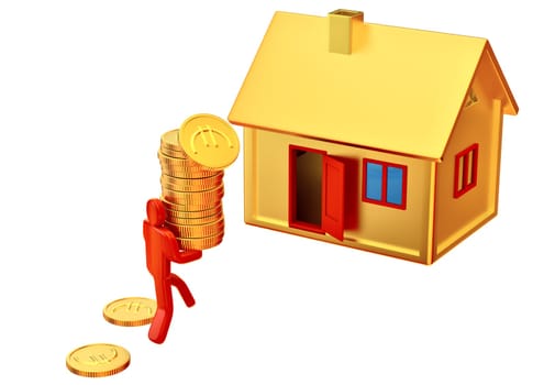 Person invest euro in his future house