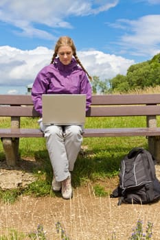 Outside with the laptop