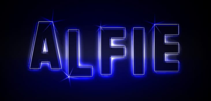 Alfie as an illustration in neon light style