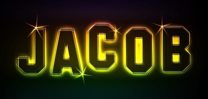 Jacob as an illustration in neon light style