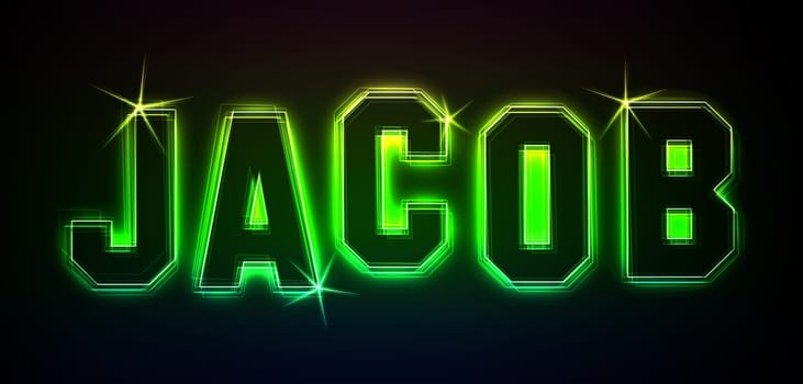 Jacob as an illustration in neon light style