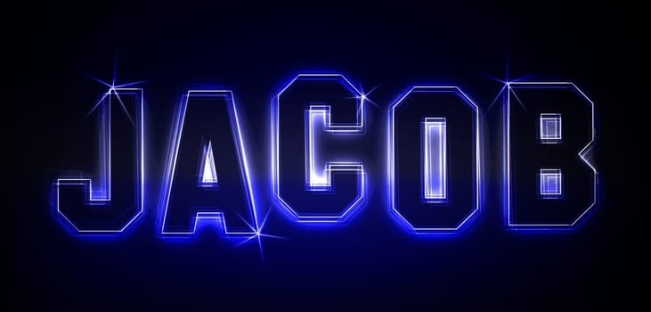 Jacob as an illustration in neon light style
