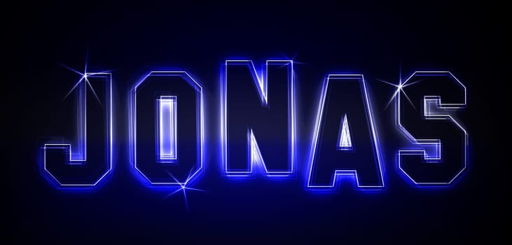 Jonas as an illustration in neon light style