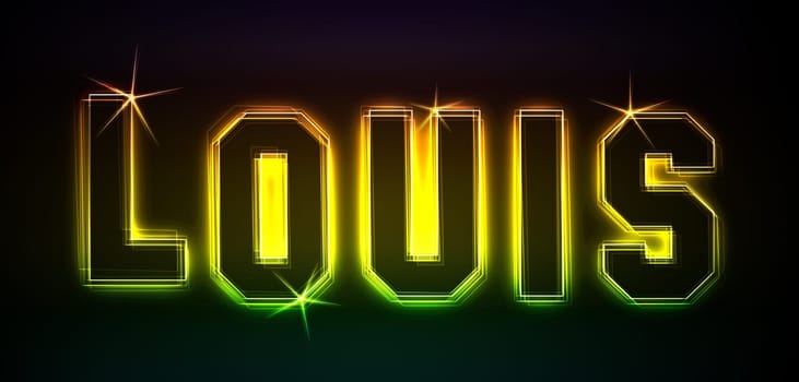 Louis as an illustration in neon light style