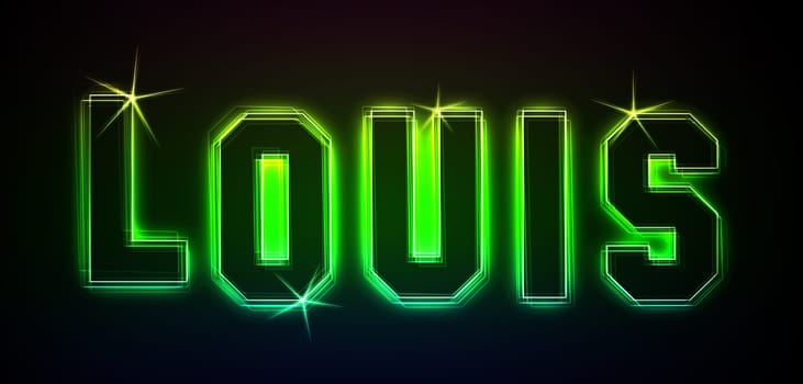Louis as an illustration in neon light style