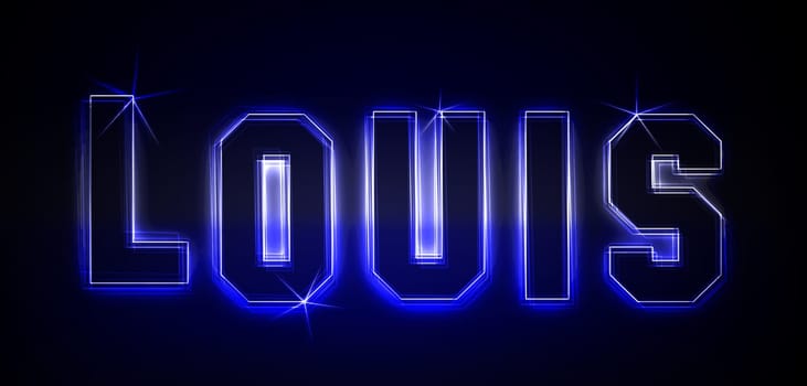 Louis as an illustration in neon light style