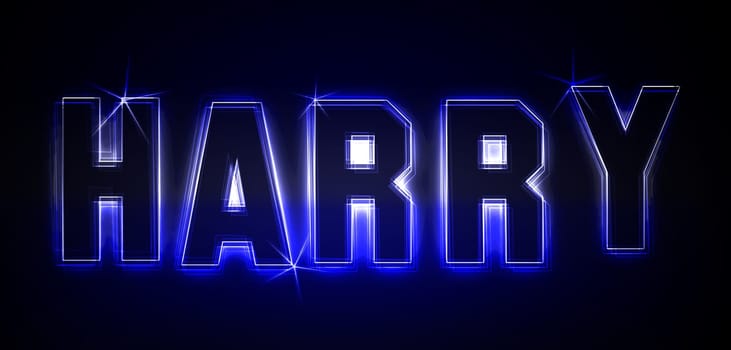 Harry as an illustration in neon light style