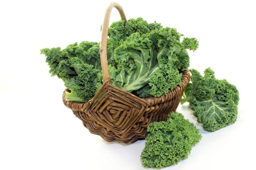Fresh kale against white background