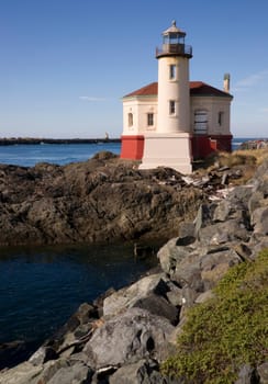 West Coast Lighthouse on a rocky jetty