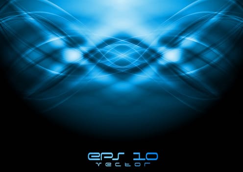 Dark blue waves background. Vector illustration eps 10