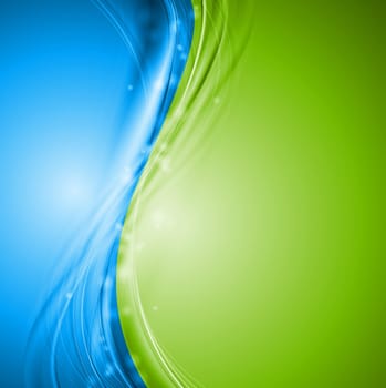 Green and blue wavy design. Vector illustration eps 10