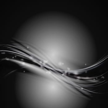 Dark background with abstract waves. Eps 10 vector illustration
