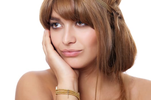 Beautiful young woman with perfect skin