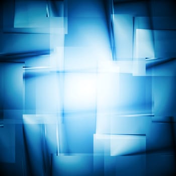 Bright blue design with abstract rectangular shapes. Eps 10 vector illustration