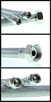 details of plumbing fittings isolated on white background