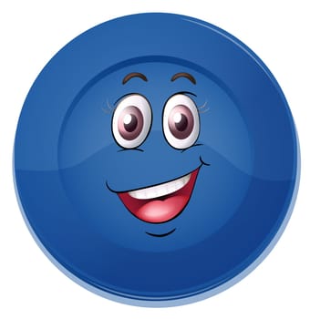 illustration of a dish with face on a white background
