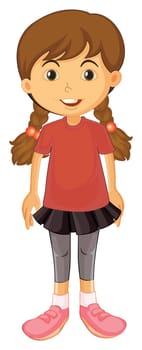 illustration of a girl on a white background