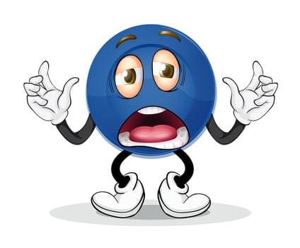 illustration of a dish with face on a white background