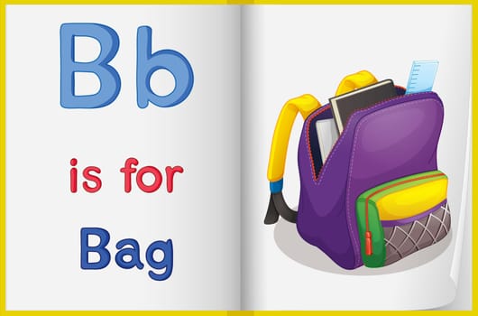 Illustration of the letter B in a book