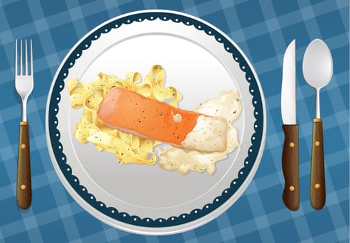illustration of a food on a blue background