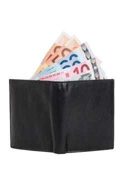 Wallet with fanned out banknotes
