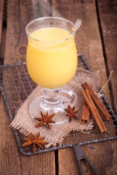 steaming hot eggnog