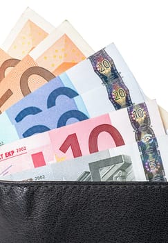 Wallet with fanned out banknotes