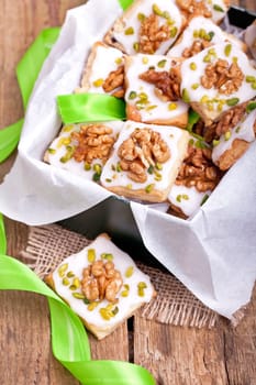 green box of Christmas cookies