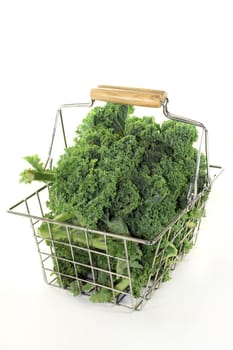 Fresh kale against white background