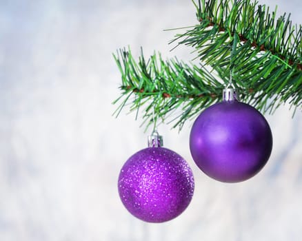 Christmas decorations on abstract background