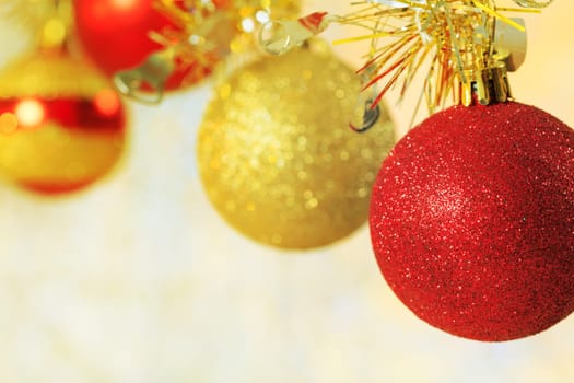 Christmas decorations on abstract background