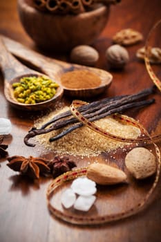 Aromatic baking ingredients for Christmas cookies