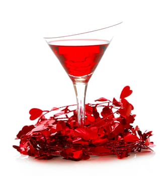 love potion - valentines day cocktail isolated on white background