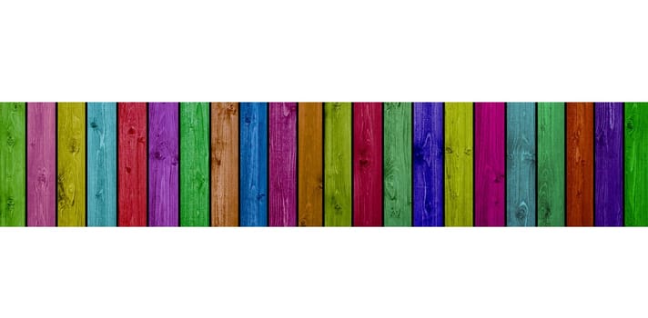 Wide strip of colorful wooden planks