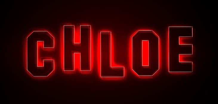 Chloe as an illustration in neon light style