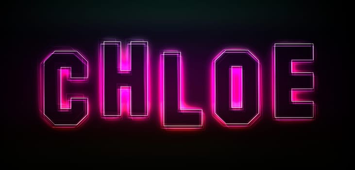 Chloe as an illustration in neon light style