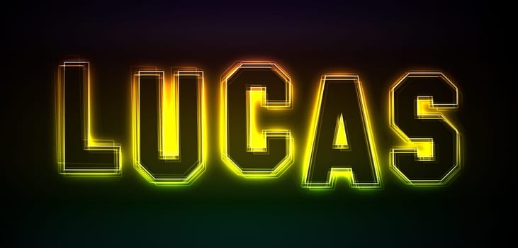 Lucas as an illustration in neon light style