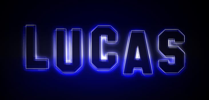 Lucas as an illustration in neon light style