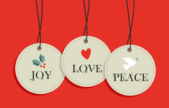 Merry Christmas hang tags sale elements set. Vector illustration layered for easy manipulation and custom coloring.