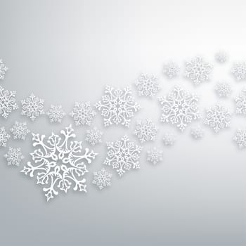 White Christmas snowflakes contemporary seamless pattern. Vector illustration layered for easy manipulation and custom coloring.