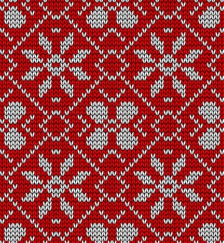 Vintage Xmas embroidery seamless pattern. Vector illustration layered for easy manipulation and custom coloring.