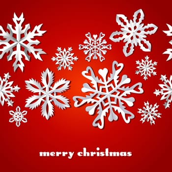 Merry Christmas season snowflakes seamless pattern background. Vector illustration layered for easy manipulation and custom coloring.