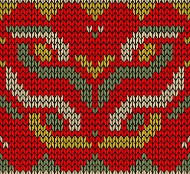 Vintage xmas embroidery guard seamless pattern. Jacquard design. Vector illustration layered for easy manipulation and custom coloring.