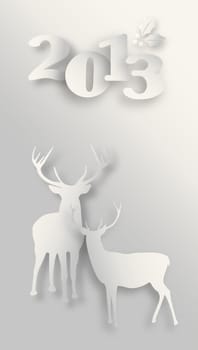 Merry Christmas and happy new year greeting card. Vector illustration layered for easy manipulation and custom coloring.