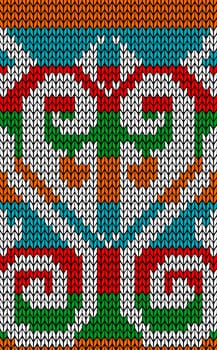 Vintage xmas embroidery guard seamless pattern. Jacquard design. Vector illustration layered for easy manipulation and custom coloring.
