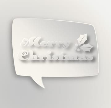 Contemporary Merry Christmas social speech bubble. Vector illustration layered for easy manipulation and custom coloring.
