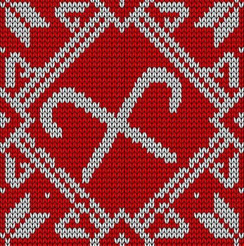 Vintage hand craft Xmas sweet embroidery seamless pattern. Vector illustration layered for easy manipulation and custom coloring.